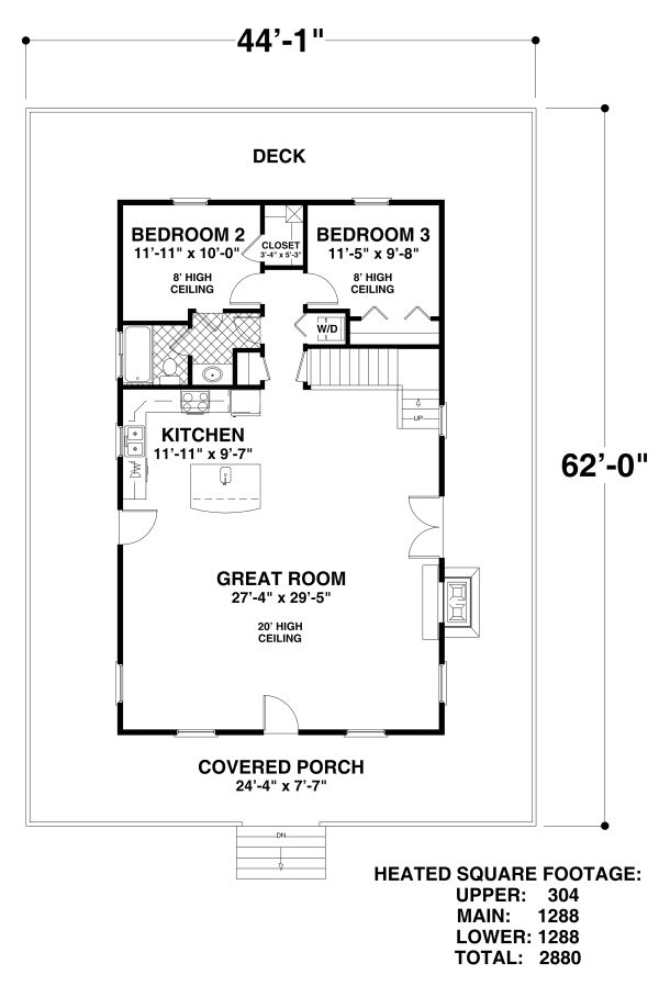 House Blueprint - Craftsman Floor Plan - Main Floor Plan #56-724