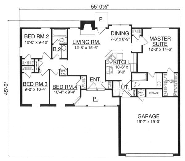 Country Floor Plan - Main Floor Plan #40-373