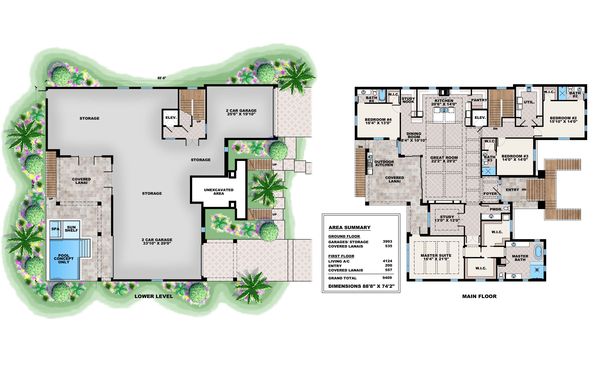 House Plan Design - Beach Floor Plan - Main Floor Plan #27-571