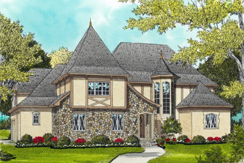 Architectural House Design - European Exterior - Front Elevation Plan #413-835