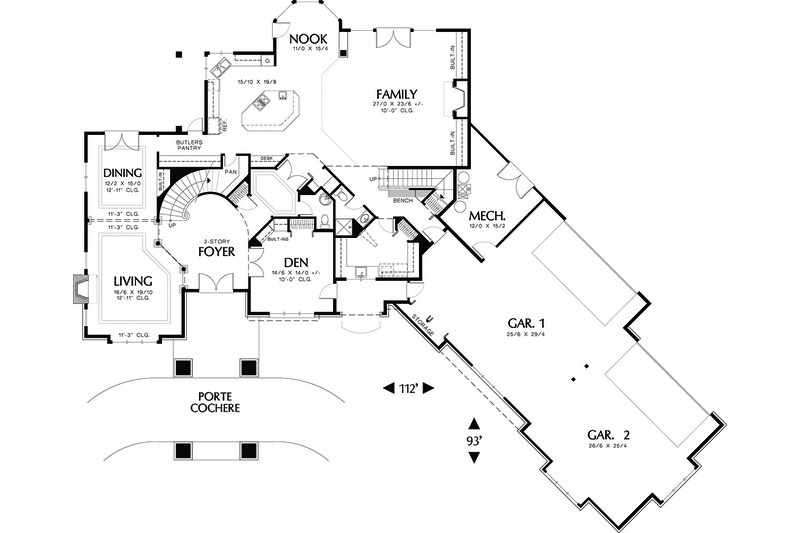 House Design - Main level floor plan - 5700 square foot Traditional home