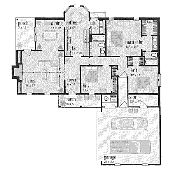 Tudor Floor Plan - Main Floor Plan #36-321