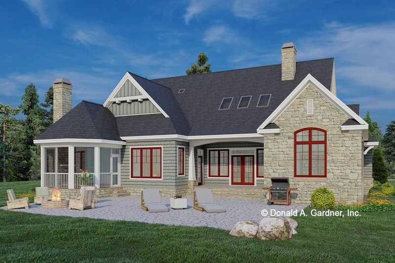 Home Plan - Exterior - Rear Elevation for Craftsman House Plan #929-1140 - 4 bed, 3.5 bath
