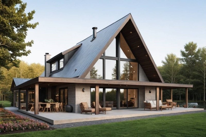 House Blueprint - Exterior - Front Elevation 2 for Cottage House Plan #3-351 - 4 bed, 2 bath