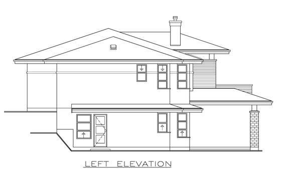 Exterior - Other Elevation for Prairie House Plan #1100-14 - 3 bed, 2 bath
