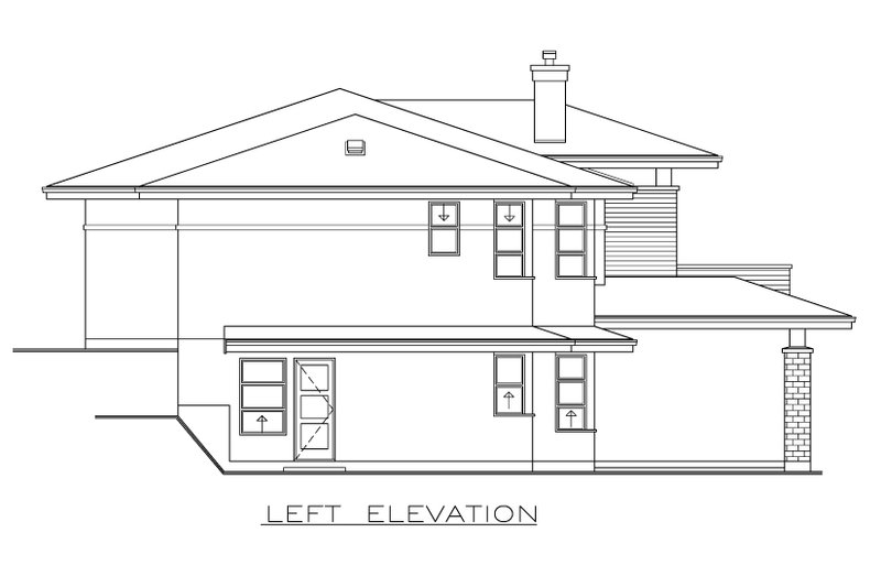 Home Plan - Exterior - Other Elevation for Prairie House Plan #1100-14 - 3 bed, 2 bath
