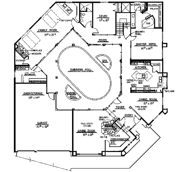 House Plan Design - Mediterranean Floor Plan - Main Floor Plan #60-639