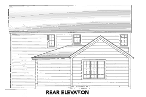 Exterior - Rear Elevation for Country House Plan #46-450 - 3 bed, 2.5 bath