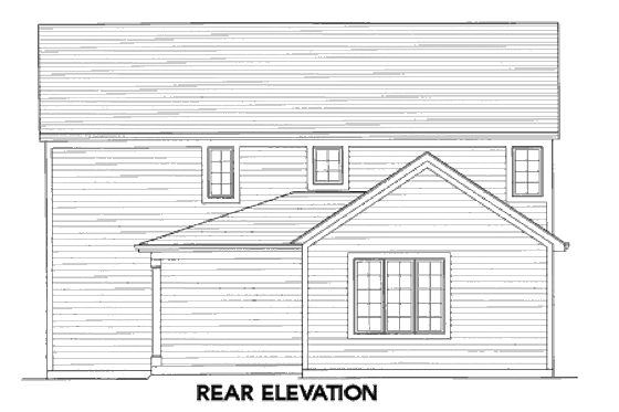 Exterior - Rear Elevation for Country House Plan #46-450 - 3 bed, 2.5 bath