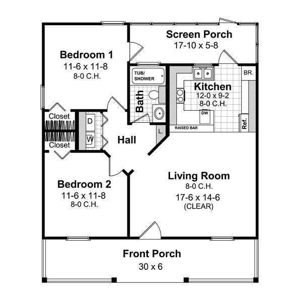 Dream House Plan - Cottage Floor Plan - Main Floor Plan #21-213