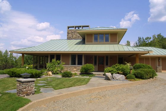 Exterior - Rear Elevation for Prairie House Plan #454-7 - 3 bed, 2.5 bath