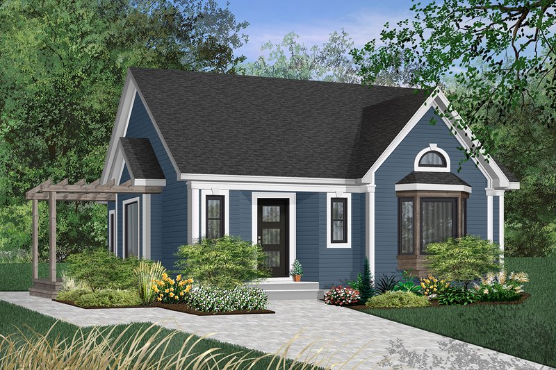 Home Plan - Exterior - Front Elevation 5 for Cottage House Plan #23-599 - 2 bed, 1 bath