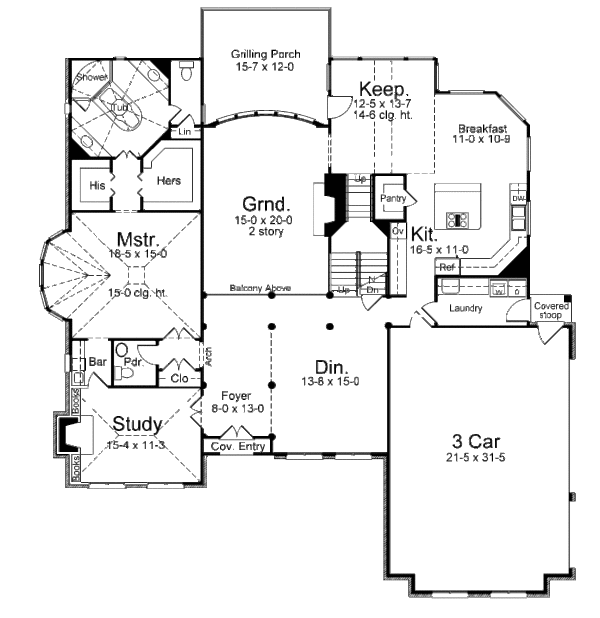 Home Plan - European Floor Plan - Main Floor Plan #119-129