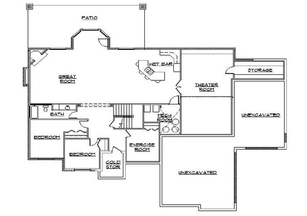 Home Plan - European Floor Plan - Lower Floor Plan #5-315