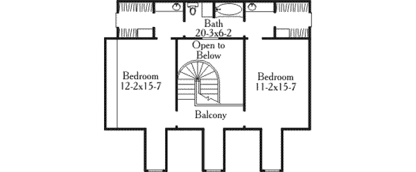 Home Plan - Southern Floor Plan - Upper Floor Plan #406-177
