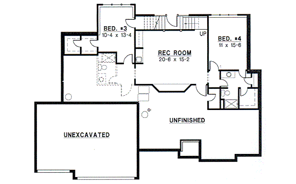 Traditional Floor Plan - Lower Floor Plan #67-324