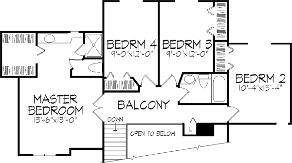 Home Plan - Traditional Floor Plan - Upper Floor Plan #320-396