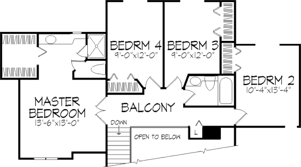 Dream House Plan - Traditional Floor Plan - Upper Floor Plan #320-396