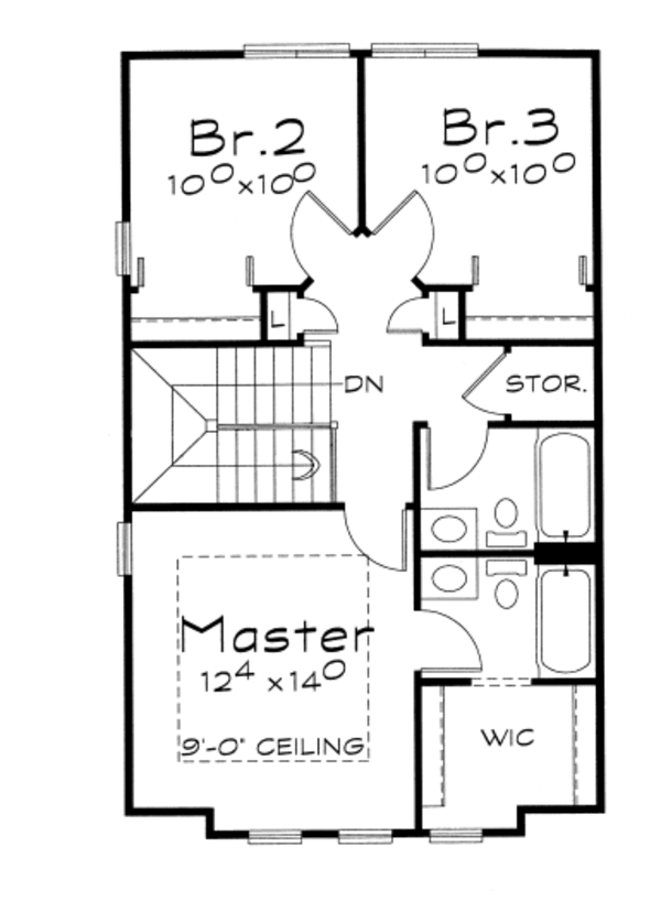 Traditional Floor Plan - Upper Floor Plan #20-2105