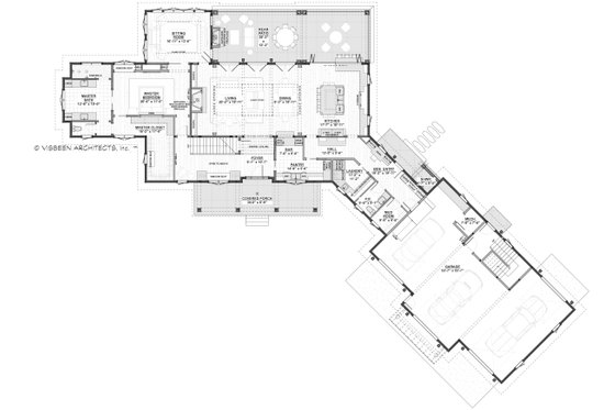 Floor Plan - Main Floor for Farmhouse House Plan #928-341 - 3 bed, 3.5 bath