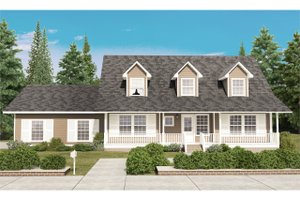 Country Exterior - Front Elevation Plan #126-133