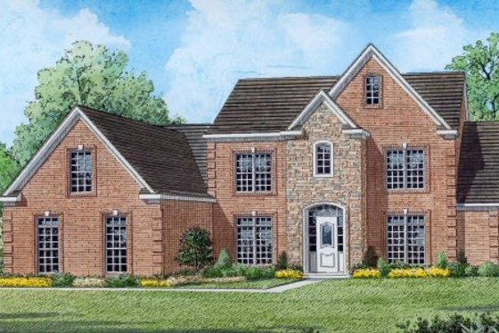 Exterior - Front Elevation for Traditional House Plan #424-347 - 5 bed, 4 bath