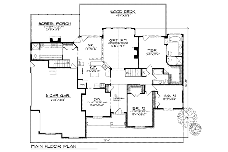 Home Plan - Floor Plan - Main Floor for Country House Plan #70-788 - 5 bed, 4 bath