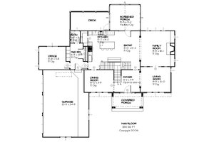 Country style house plan, Farmhouse design, main level floor plan