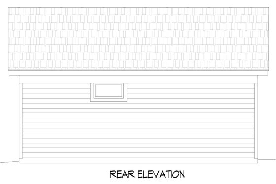 Exterior - Rear Elevation for Traditional House Plan #932-755, 1 bath