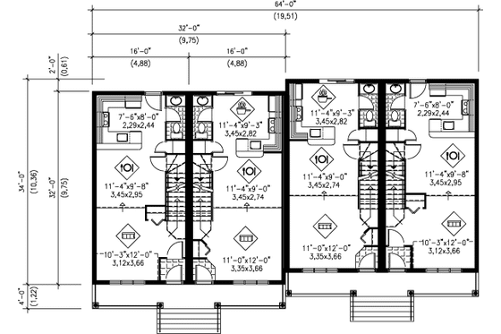 Floor Plan - Main Floor for Traditional House Plan #25-331 - 3 bed, 1.5 bath