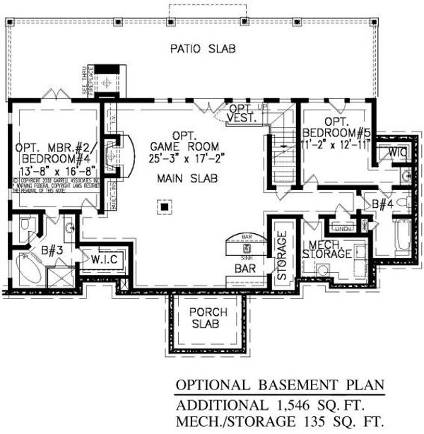 Dream House Plan - Ranch Floor Plan - Lower Floor Plan #54-443