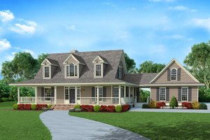 Country Exterior - Front Elevation Plan #929-1062
