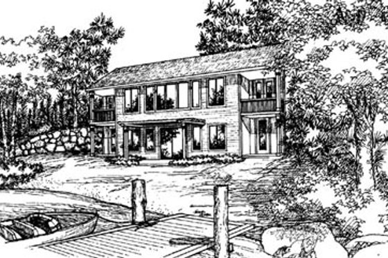 Exterior - Front Elevation for Modern House Plan #50-119 - 3 bed, 2 bath