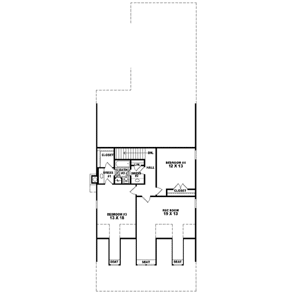 Tudor Floor Plan - Upper Floor Plan #81-422