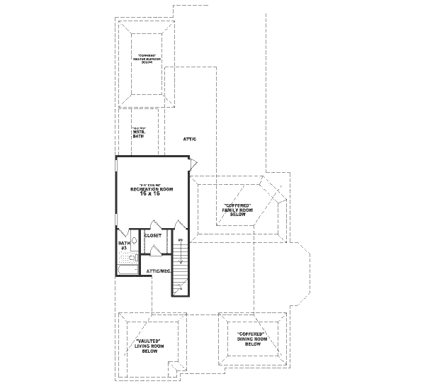 Floor Plan - Upper Floor for Traditional House Plan #81-383 - 3 bed, 3 bath