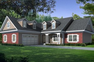 House Blueprint - Country Exterior - Front Elevation Plan #112-163