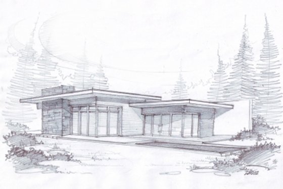 Exterior - Other Elevation for Modern House Plan #552-4 - 3 bed, 2 bath