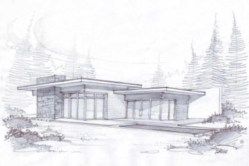 House Blueprint - Exterior - Other Elevation for Modern House Plan #552-4 - 3 bed, 2 bath