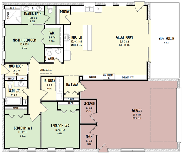 Barndominium Floor Plan - Main Floor Plan #1092-28