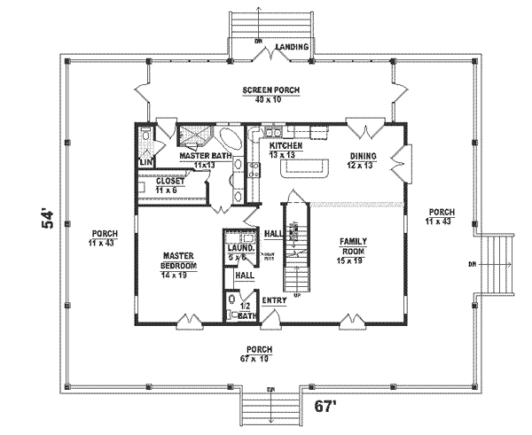 Country Floor Plan - Main Floor Plan #81-102