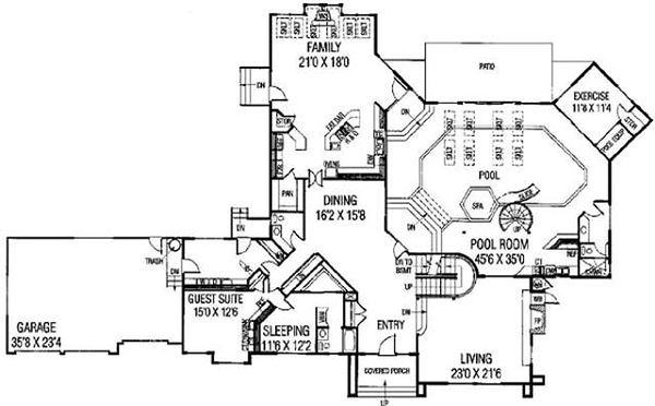 House Blueprint - Modern Floor Plan - Main Floor Plan #60-654