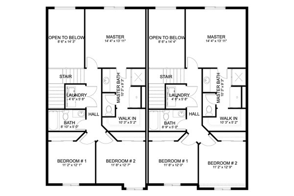 Traditional Floor Plan - Upper Floor Plan #1060-335