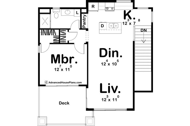 House Plan Design - Floor Plan - Upper Floor for Modern House Plan #455-298 - 1 bed, 1 bath