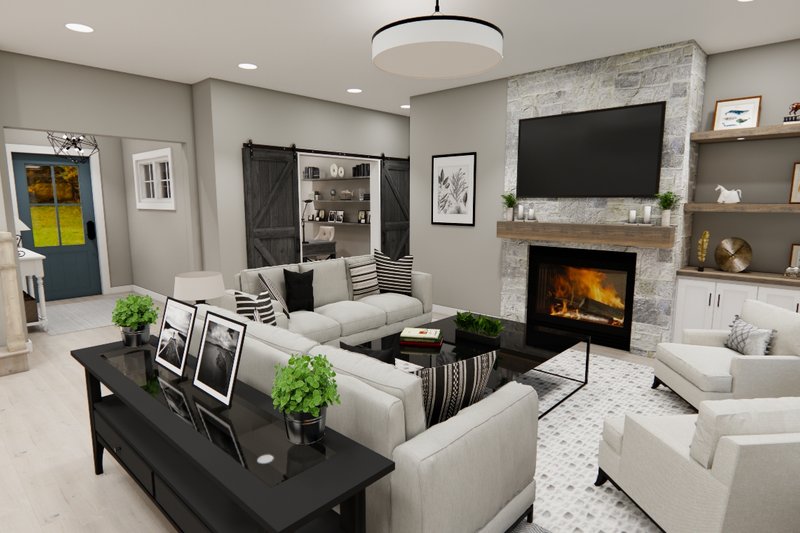 House Design - Interior - Family Room 1 for Craftsman House Plan #51-1373 - 4 bed, 3.5 bath