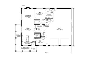 Floor Plan - Main Floor for Barndominium House Plan #1064-259 - 1 bed, 1.5 bath