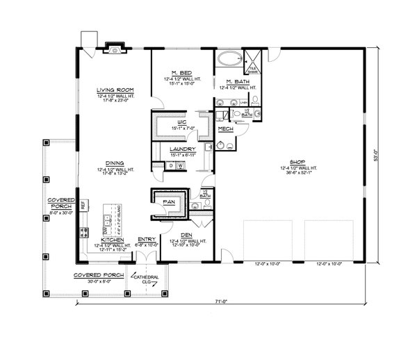 Barndominium Floor Plan - Main Floor Plan #1064-259