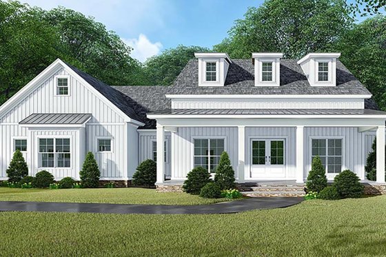 Exterior - Front Elevation 3 for Country House Plan #923-129 - 3 bed, 2.5 bath