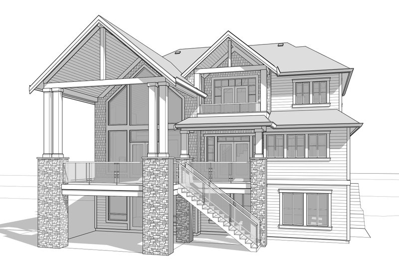Home Plan - Exterior - Rear Elevation 2 for Craftsman House Plan #1114-83 - 4 bed, 2.5 bath