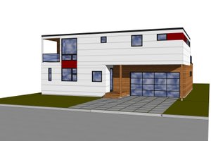 Modern style home design, front elevation