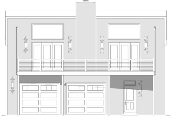 Exterior - Front Elevation 3 for Contemporary House Plan #932-297 - 1 bed, 1.5 bath